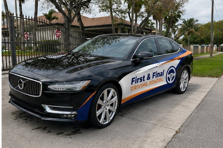 Volvo S90 driving school car at Driving School Fort Lauderdale