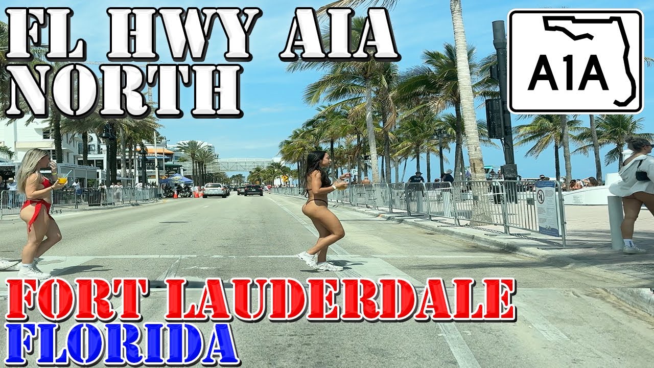 FL A1A North - Fort Lauderdale Beach - Spring Break 2024 - Florida - 4K Highway Drive