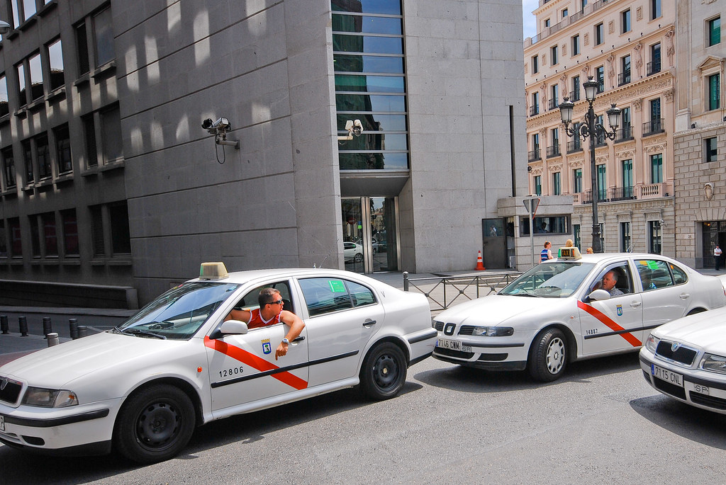 taxi drivers exchange angry words